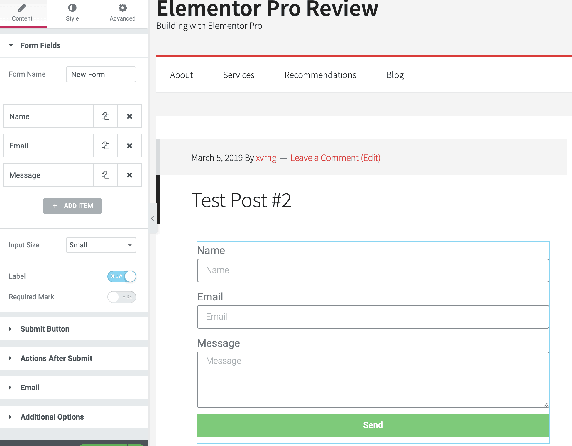 elementor context based menu 2
