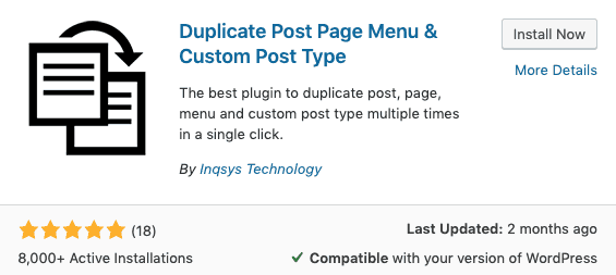 duplicate page and post